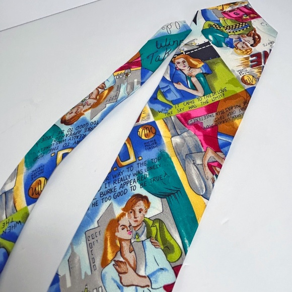 Vintage 1991 Nicole Miller Silk tie, couple theme - Picture 6 of 11